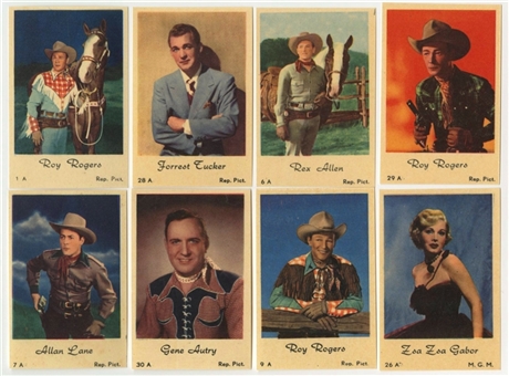 1952 Dutch Gum "Movie Stars" High Grade Complete Set (35) Including Gene Autry, Zsa Zsa Gabor and Roy Rogers 